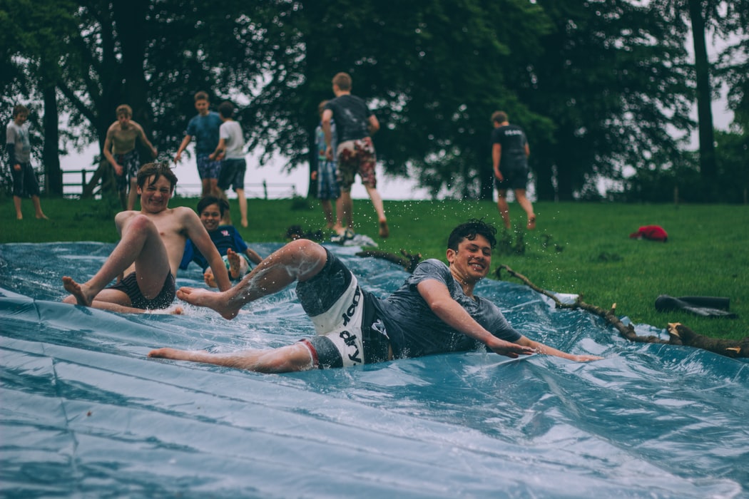 young people messing around
